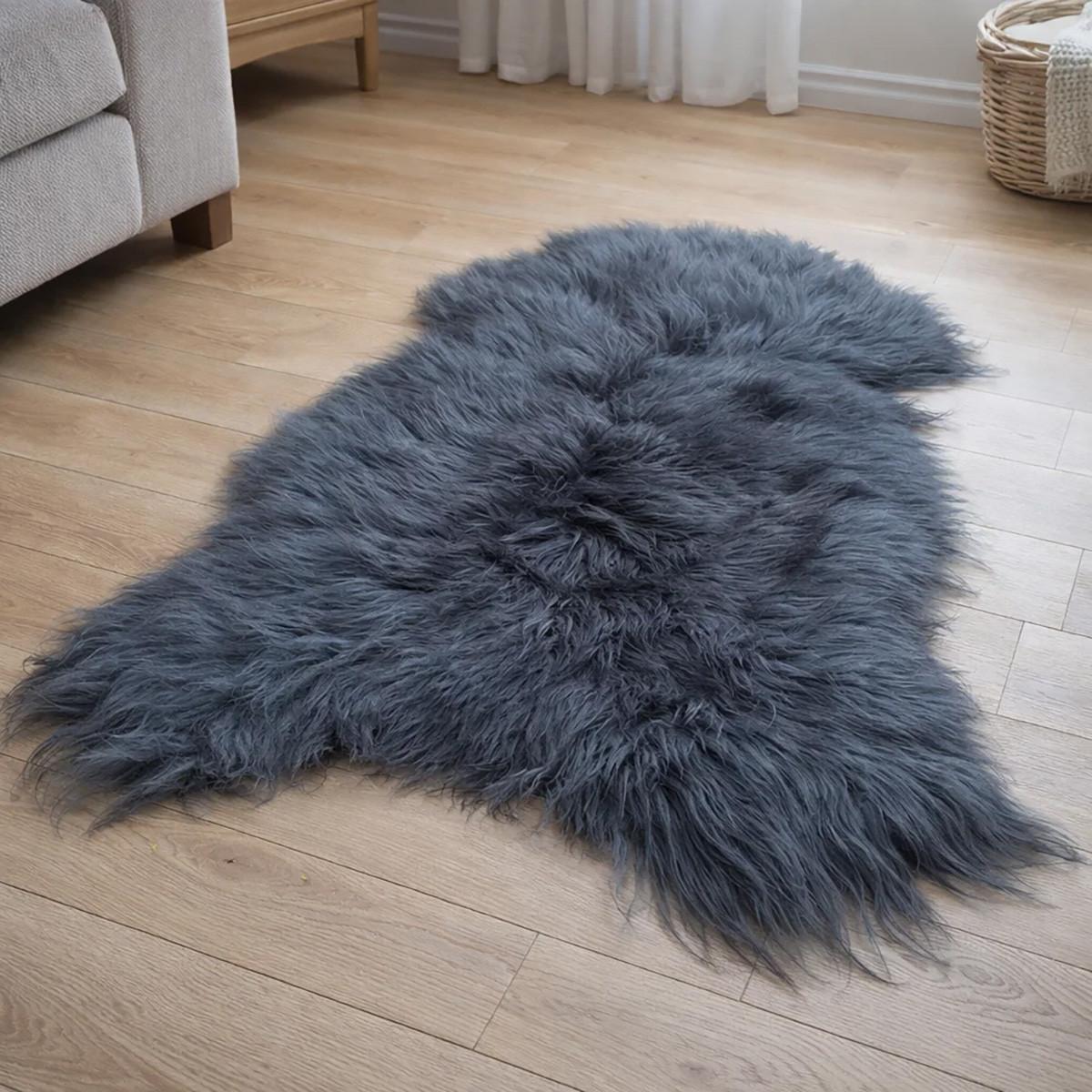 SCHAFFELL Langhaar skandinavisch weich chromfrei Silber Grau ca. 135 cm - Silberfarben/Grau, Fell (75/135cm) - Provellus