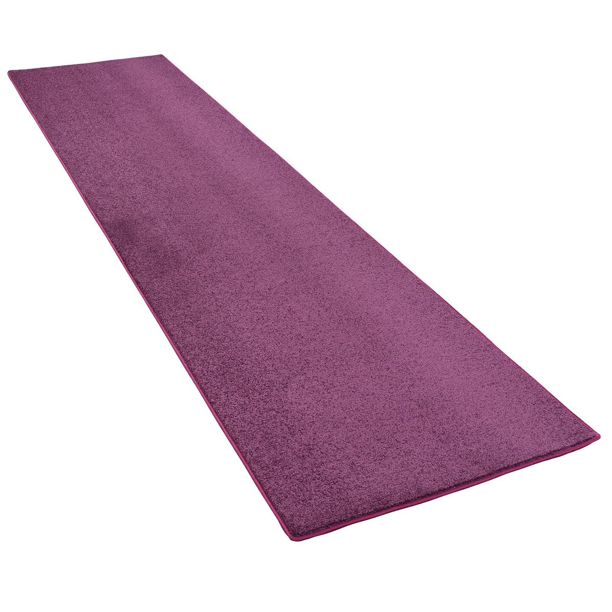HOCHFLOR VELOURS LÄUFER TEPPICH LUNA - Lila, Textil (80/400cm) - Snapstyle