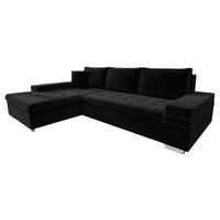 ECKSOFA Bangkok Mini - Silberfarben/Schwarz, Holz/Textil (274/182cm) - MIRJAN24