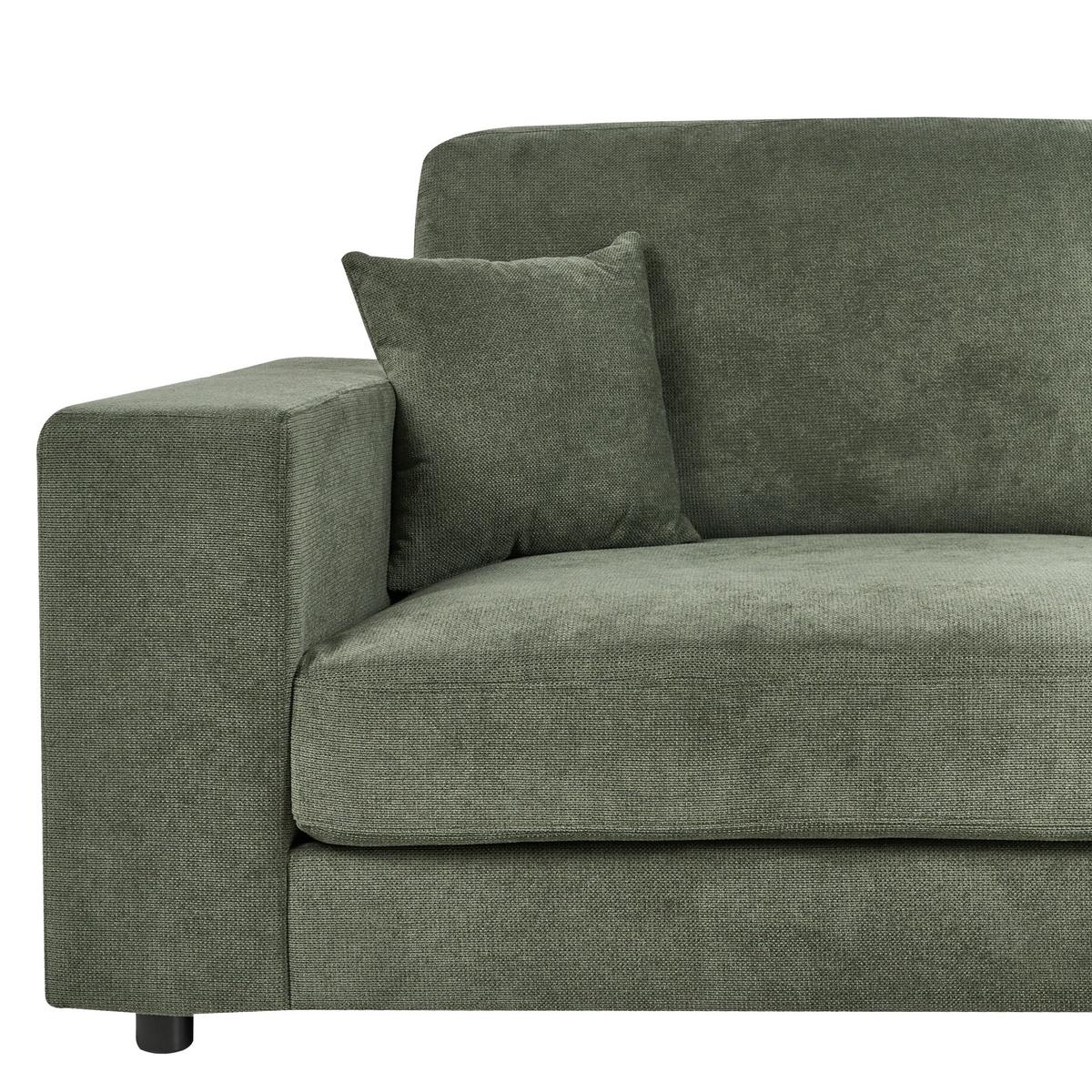 ECKSOFA 3-Sitzer Stoff Grün linksseitig Lofoten - Grün, Textil (250/185cm) - Beliani