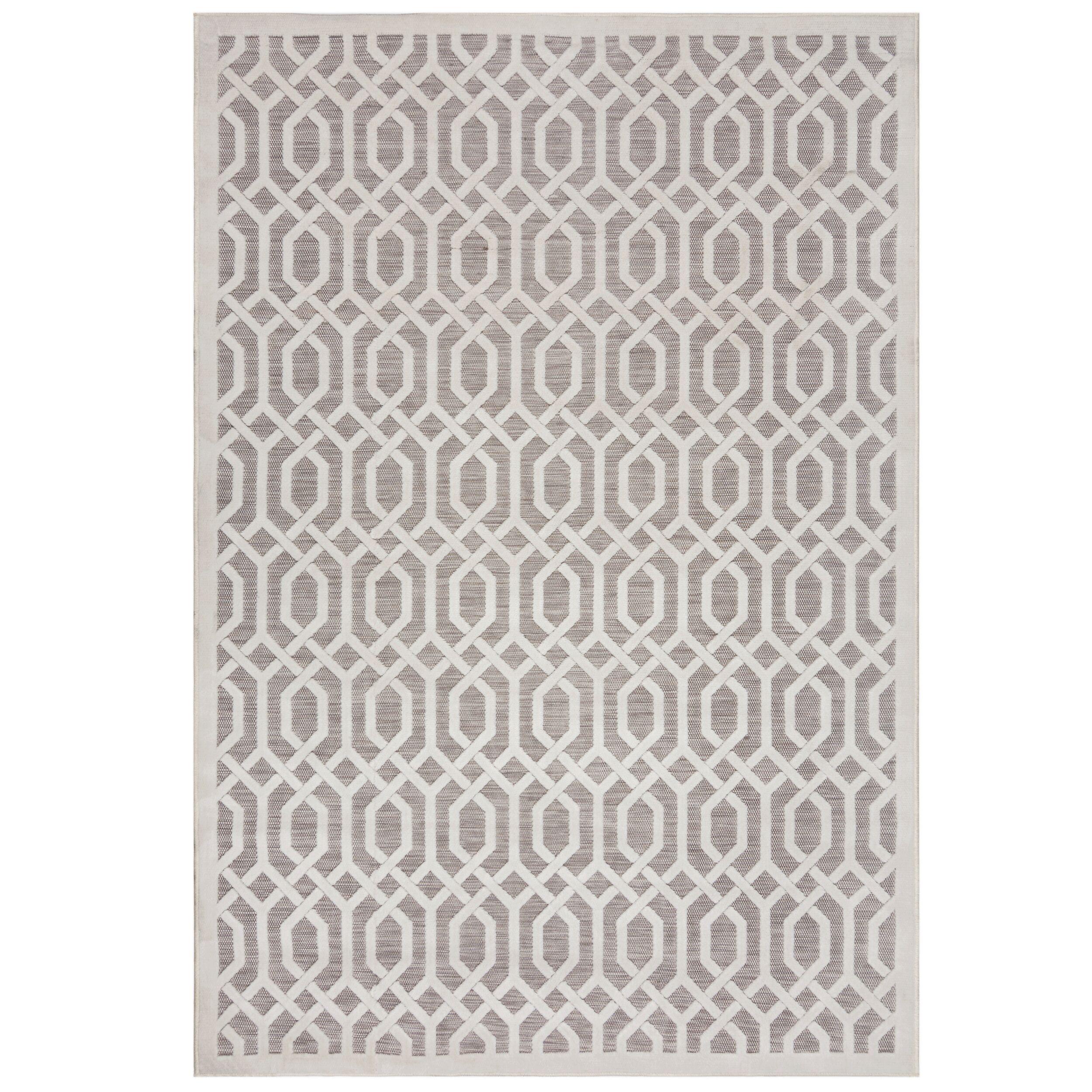OUTDOORTEPPICH Waschbar STOUR, geometrisch, Grau-Beige, 120 x 170 cm - Beige, Textil (120/170cm) - KADIMA DESIGN