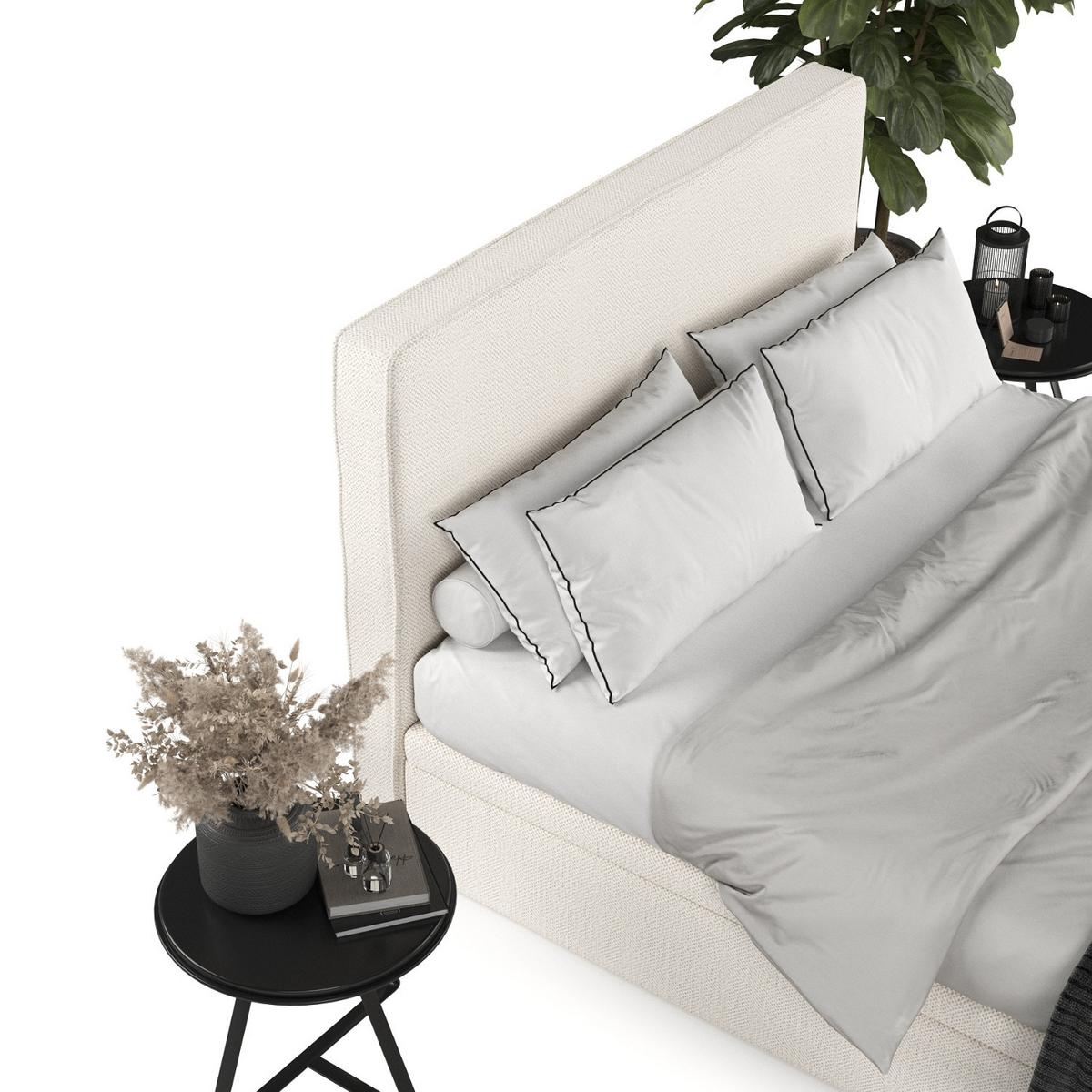 POLSTERBETT Hush mit Stauraum 140/200 cm Creme im Alta Stoff - Creme/Schwarz, Holz/Holzwerkstoff (140/200cm) - AltaBeds