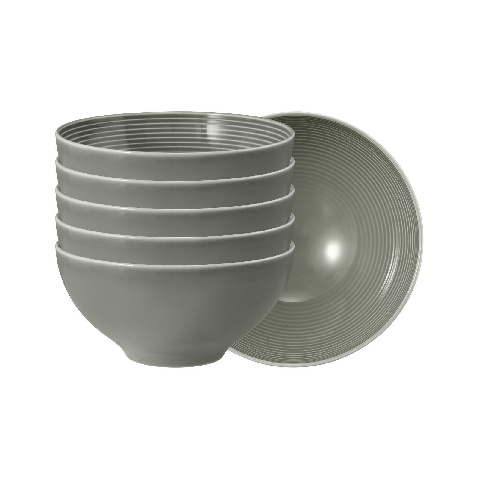 MÜSLISCHALEN Beat Color Glaze Perlgrau ø 15,7 cm 6er Set - Grau, Keramik (15.7cm) - Seltmann Weiden
