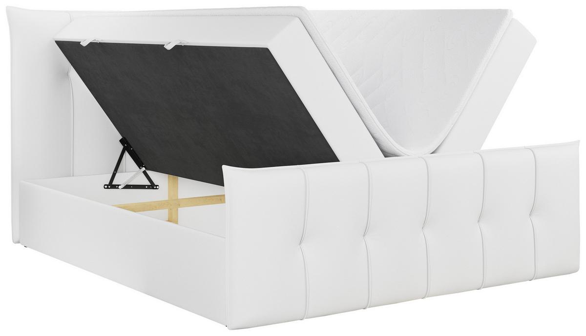 BOXBETT PREMIUM 11 140/200 Weiß Kunstleder - H3 - Weiß, Holz/Textil (140/200cm) - MKS