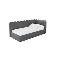 EINZELLBETT Jugendbett mit Bettkasten und Matratze H3/H4, Links - ARTY 100x200 Dunkelgrau - Graphitfarben, Holzwerkstoff/Textil (100/200cm) - ALTDECOR