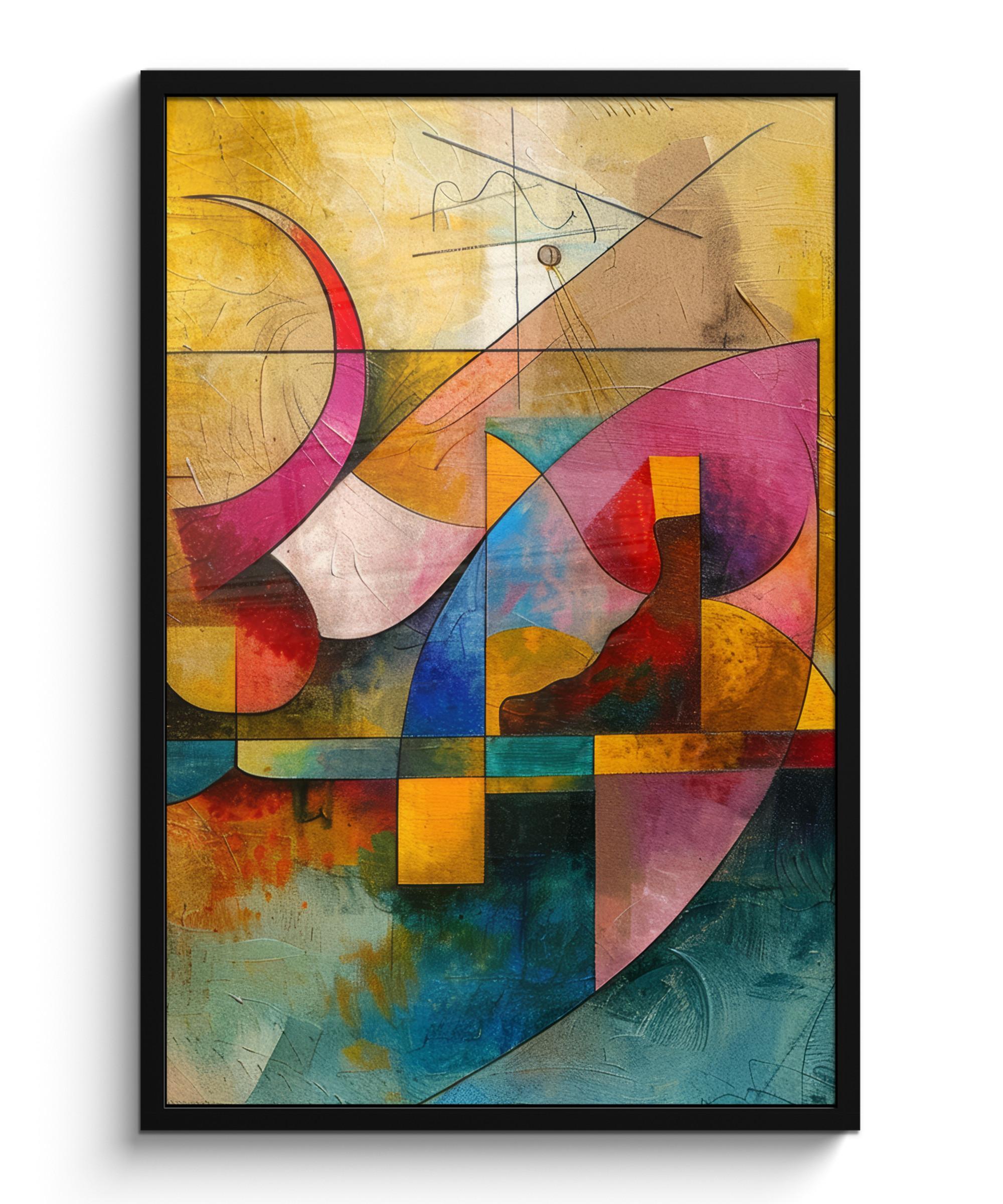 POSTER MIT RAHMENGERAHMTES BILD Kunst - Abstrakt - Modern 60x90 cm - Gelb, Papier (60/90cm) - MuchoWow
