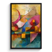 POSTER MIT RAHMENGERAHMTES BILD Kunst - Abstrakt - Modern 60x90 cm - Gelb, Papier (60/90cm) - MuchoWow
