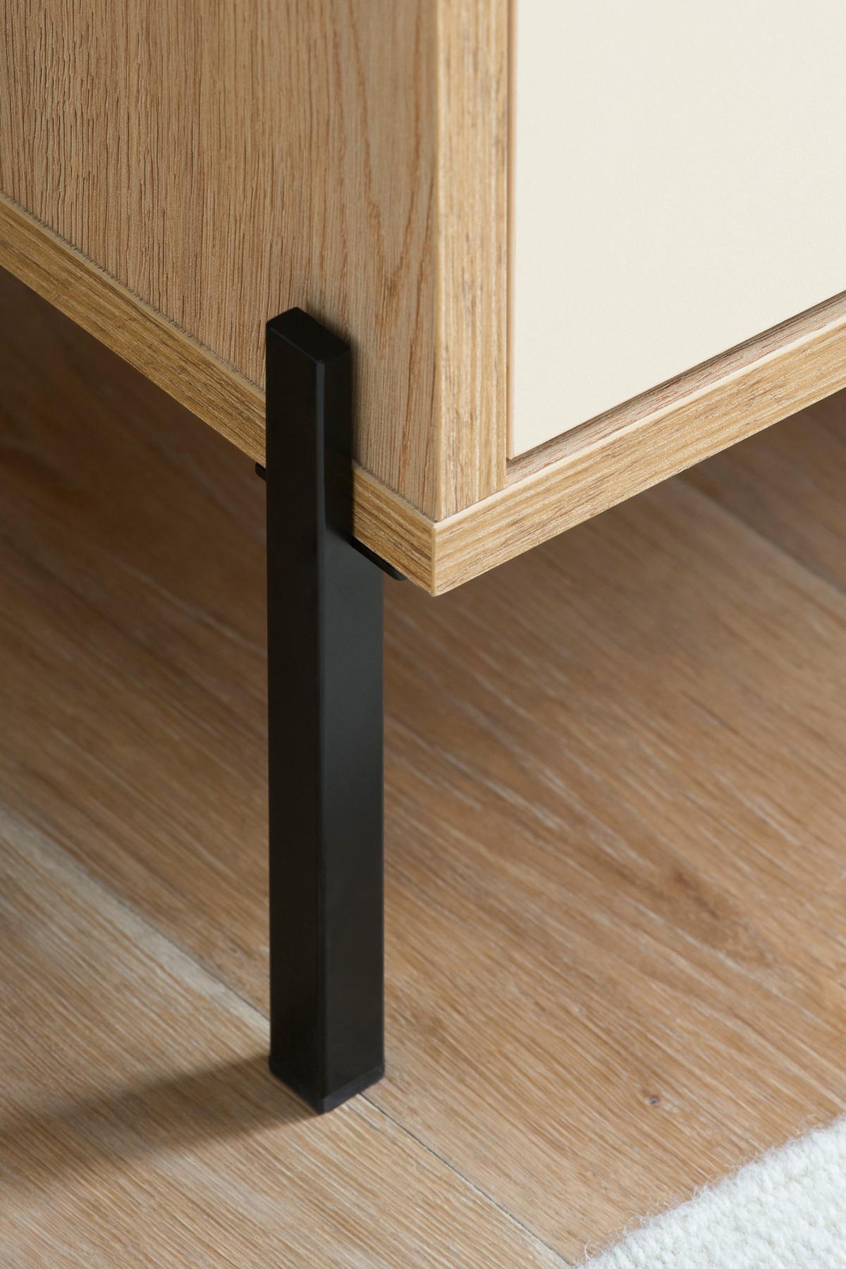 VITRINE Kaschmir, Eiche 54 x 204 cm, VITRINEnschrank mit Soft-Close - Kaschmir/Eichefarben, Glas/Holzwerkstoff (54/204/35cm) - Furn.Design