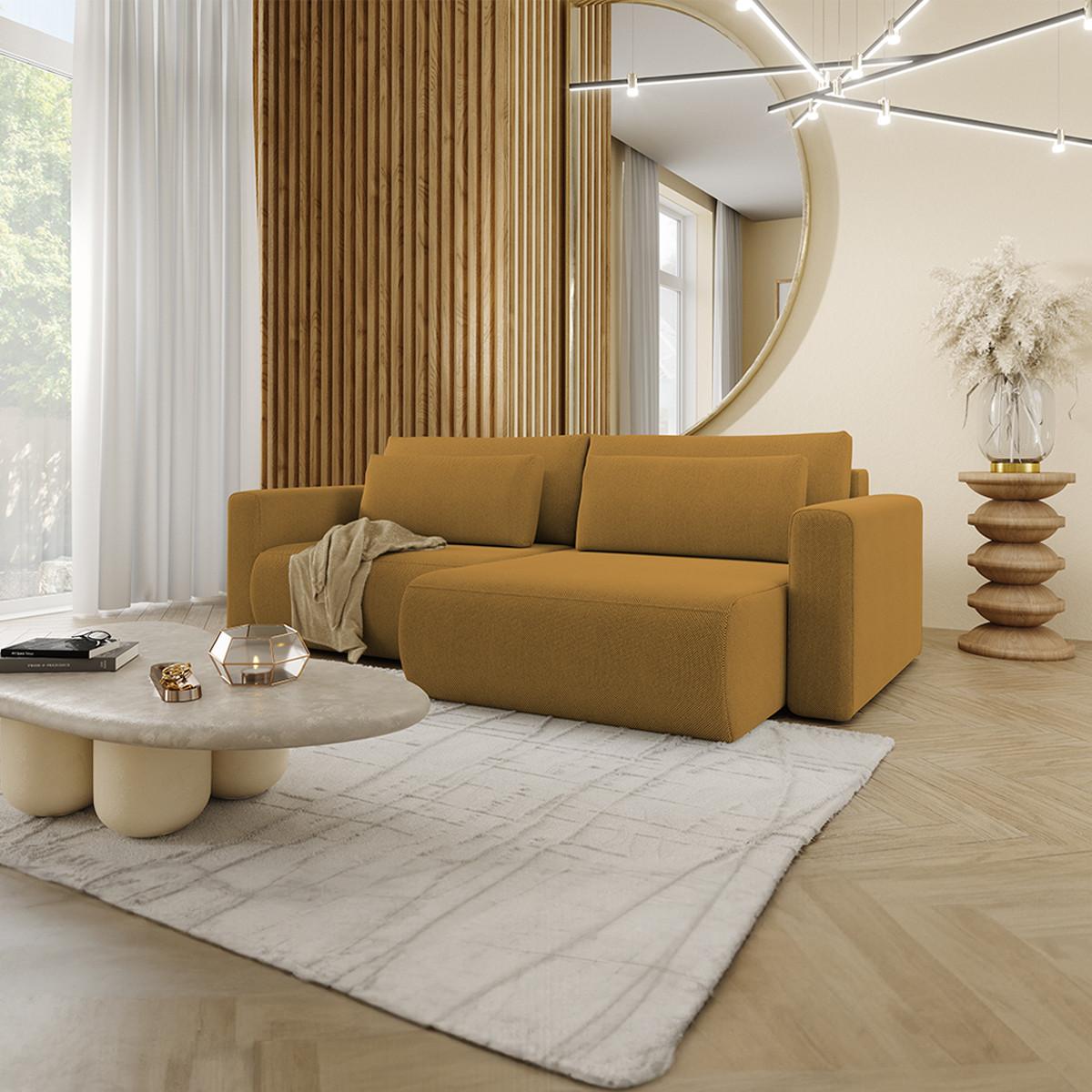 ECKSOFA Evy 3 Sitzplätze Gelb - Gelb, Holz (240/149cm) - Petits-meubles