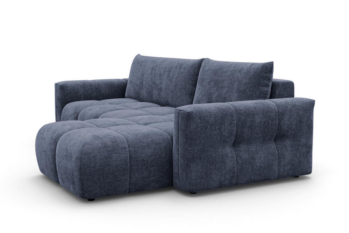 ECKSOFA VERONA 4-Sitzer rechts, Marineblau - Blau/Schwarz, Holz/Textil (266/173cm) - Courtois Laville