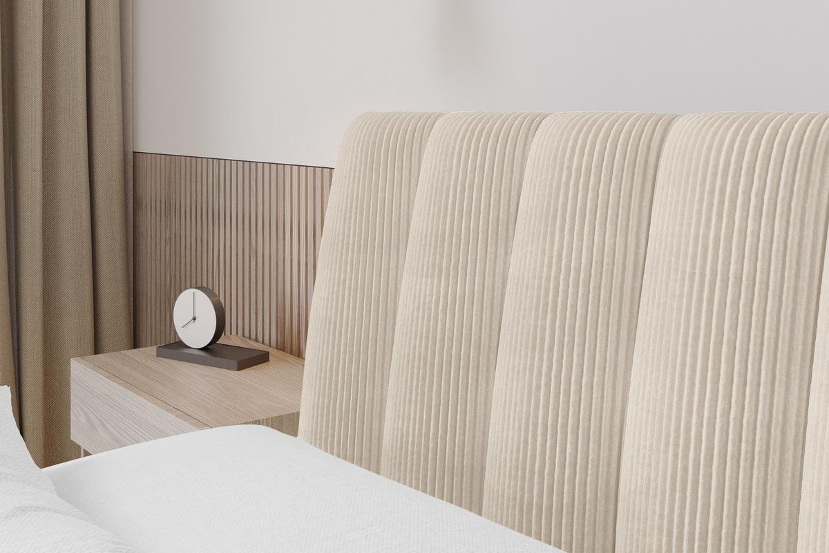 POLSTERBETT mit Bettkasten und Lattenrost, Bett mit Matratze H3/H4 - ILAN 160x200 Beige - Kaschmir, Holzwerkstoff/Textil (160/200cm) - ALTDECOR