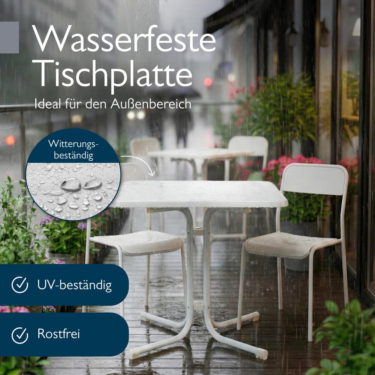 BISTROTISCH Bistroni WP 60x60cmxH70cm Weiß - Weiß, Holzwerkstoff/Metall (60/60/70cm) - Beautissu 