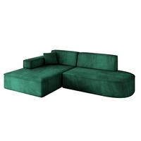ECKSOFA Ottomane Links IREA-L1-v4 - 232x165x77 cm Grün - Dunkelgrün, Holzwerkstoff/Textil (232/165cm) - ALTDECOR