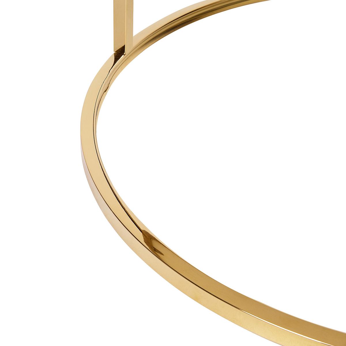 COUCHTISCH Marmor Optik beige/gold 70 cm Coral - Beige/Goldfarben, Metall (70/70/43cm) - Beliani