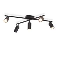 DECKENSTRAHLER Berlinchen 5-flammig 77.5/57.5/21 cm - Schwarz, Metall (77.5/57.5/21cm) - Nettlife