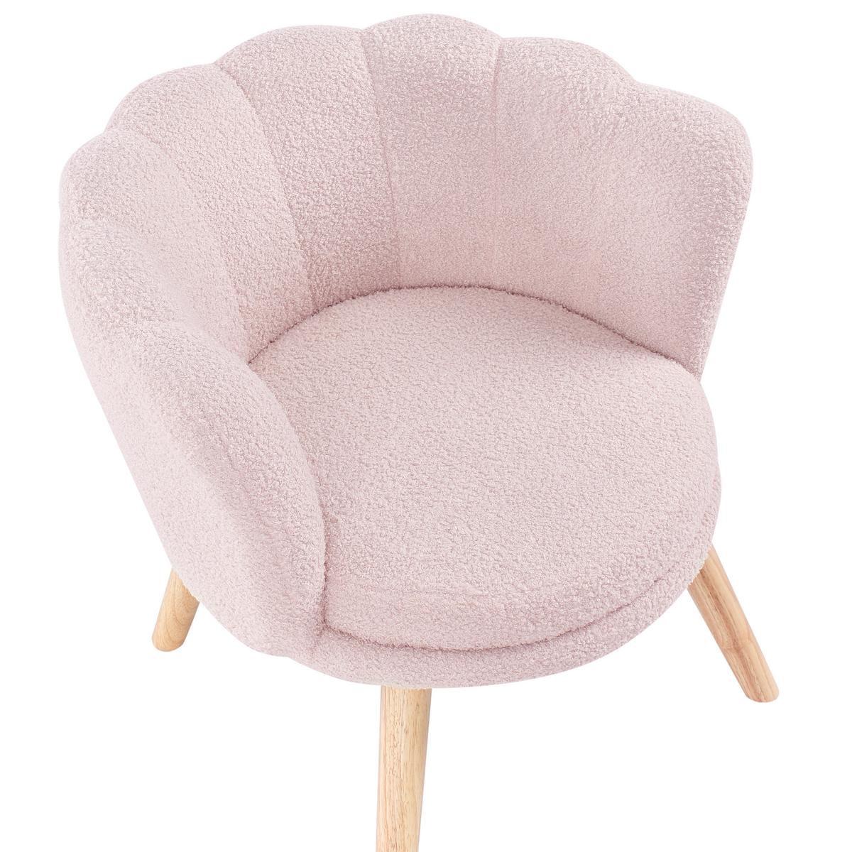 KINDERSESSEL Bouclé Pastellrosa Halby - Pink, Textil (60/54/54cm) - Beliani
