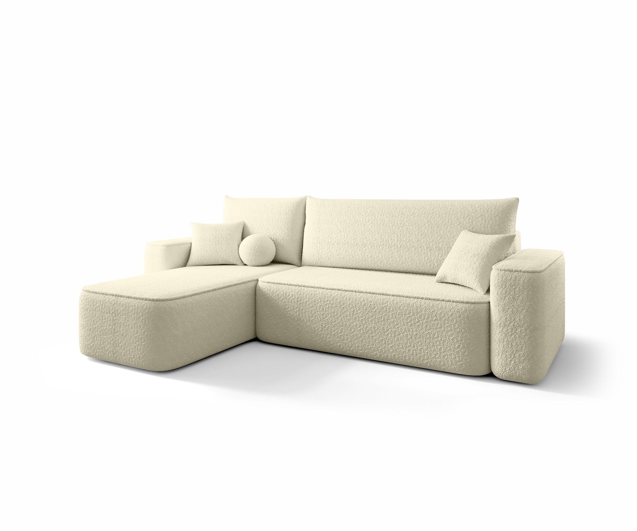 ECKSOFA Agepo Stoff Quelle - Creme, Holzwerkstoff/Textil (250/150cm) - Fun Möbel