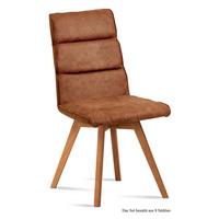 ESSZIMMERSTUHL (8er-Set) Dixie 47x92x60 Eiche geölt/Cognac - Cognac/Eichefarben, Kunststoff (60/92/47cm) - 58aufmkessel