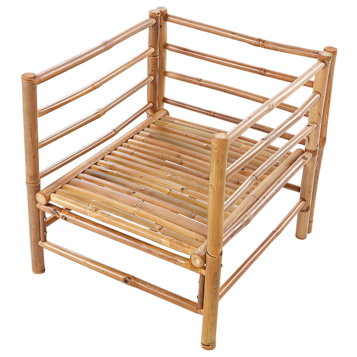 GARTENSTUHL Holz Cremeweiß Cerreto - Hellbraun/Weiß, Holz (63/80/68cm) - Beliani