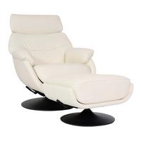 RELAXSESSEL MIT HOCKER Cremeweiß - Creme/Weiß, Textil (78/99/80cm) - MCW