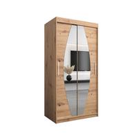 SCHWEBETÜRENSCHRANK 200/100/62 2-türig - Silberfarben/Eiche Artisan, Holz/Kunststoff (100/200/62cm) - MÖBEL KRYSPOL