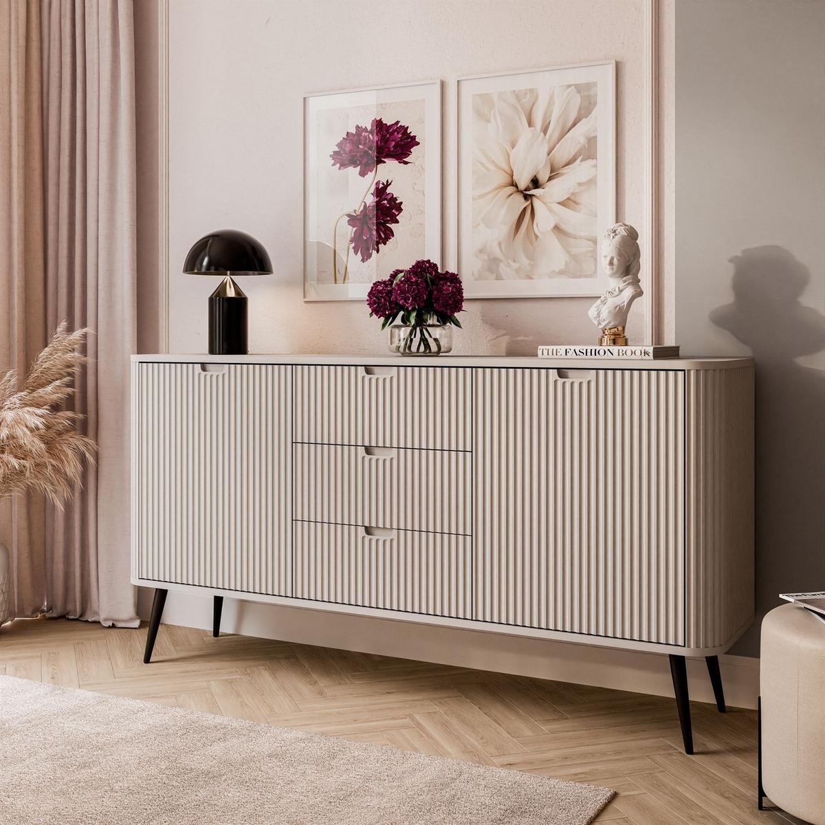 KOMMODE ZAIRA KSZ168 mit Schubladen Kaschmir - Kaschmir, Holzwerkstoff (168/87/39cm) - Lookway