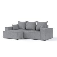 ECKSOFA SENSO mit Schlaffunktion Grau im Neve Stoff - Schwarz/Grau, Holz/Holzwerkstoff (255/148cm) - AltaBeds