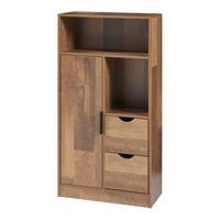 BADEZIMMERSCHRANK Namsskogan - Walnussfarben/Schwarz, Holzwerkstoff/Metall (50/100/25cm) - [en.casa]