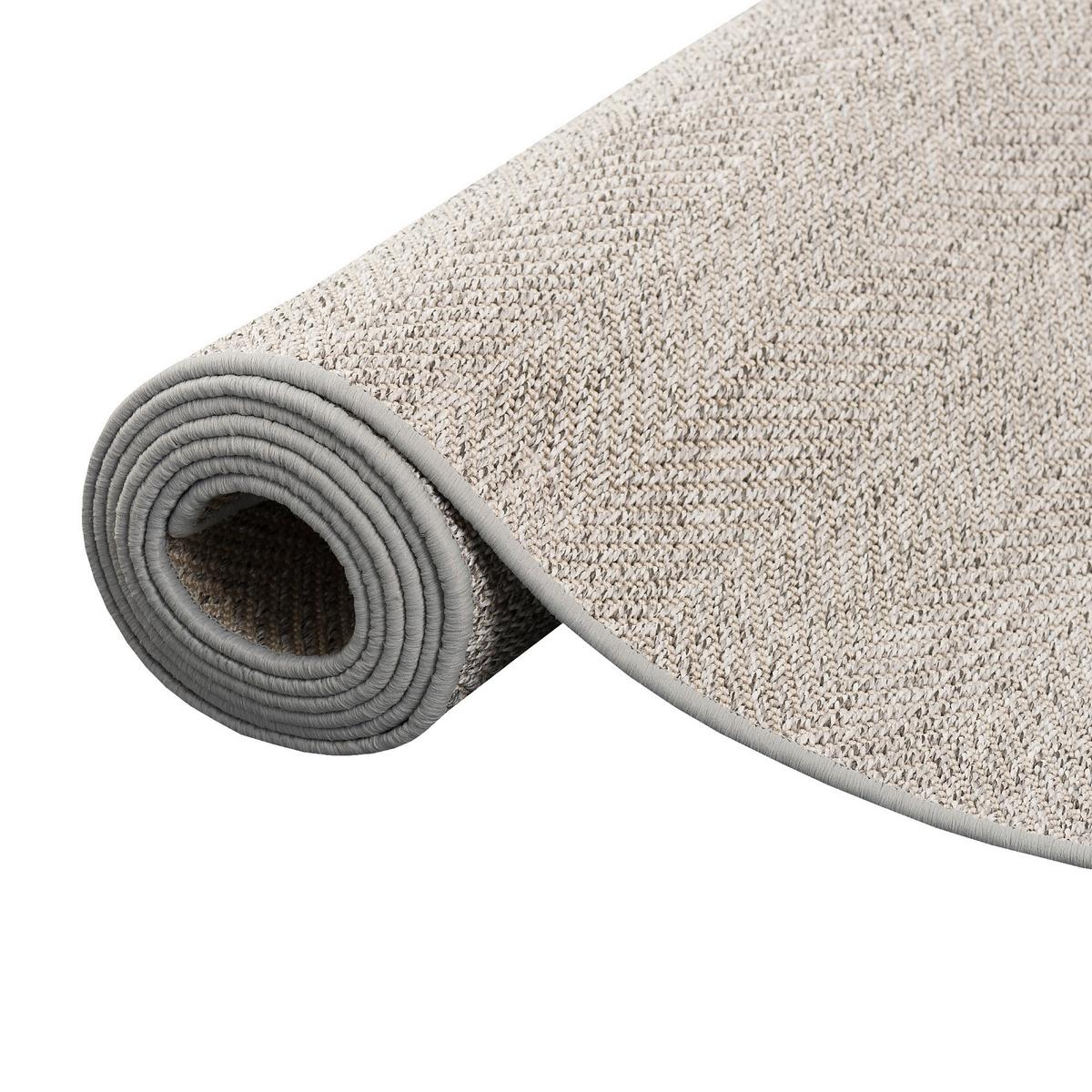 SISAL-OPTIK DESIGNER FLACHGEWEBE TEPPICH PURE MELIERT - Hellgrau, Textil (80/160cm) - Snapstyle