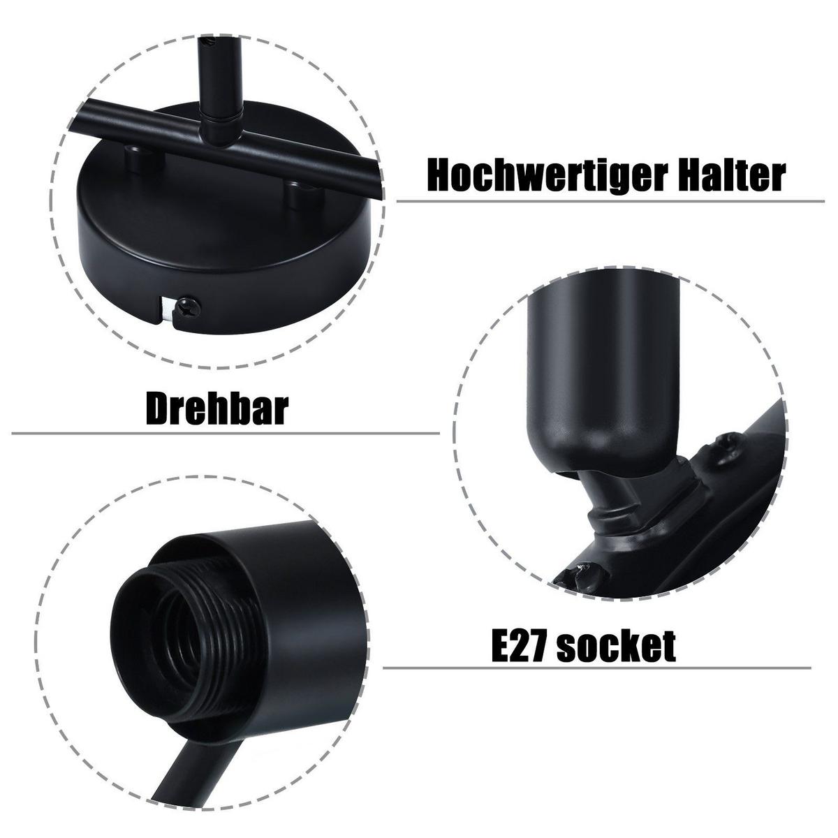 DECKENLEUCHTE Käfig 3-flammig 48/16/21 cm - Schwarz, Metall (48/16/21cm) - Nettlife
