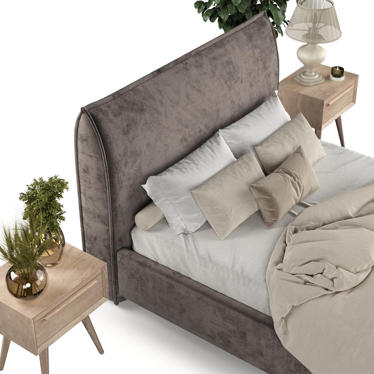 POLSTERBETT Mira 180/200 cm Braun im Lotta Stoff - Naturfarben/Braun, Holz/Holzwerkstoff (180/200cm) - AltaBeds