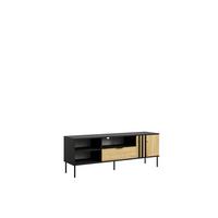 TV-SCHRÄNK Schwarz, Eiche Artisan 160/58/40 - Schwarz/Eiche Artisan, Holzwerkstoff (160/58/40cm) - RAUMHIRSCH FURNITURE