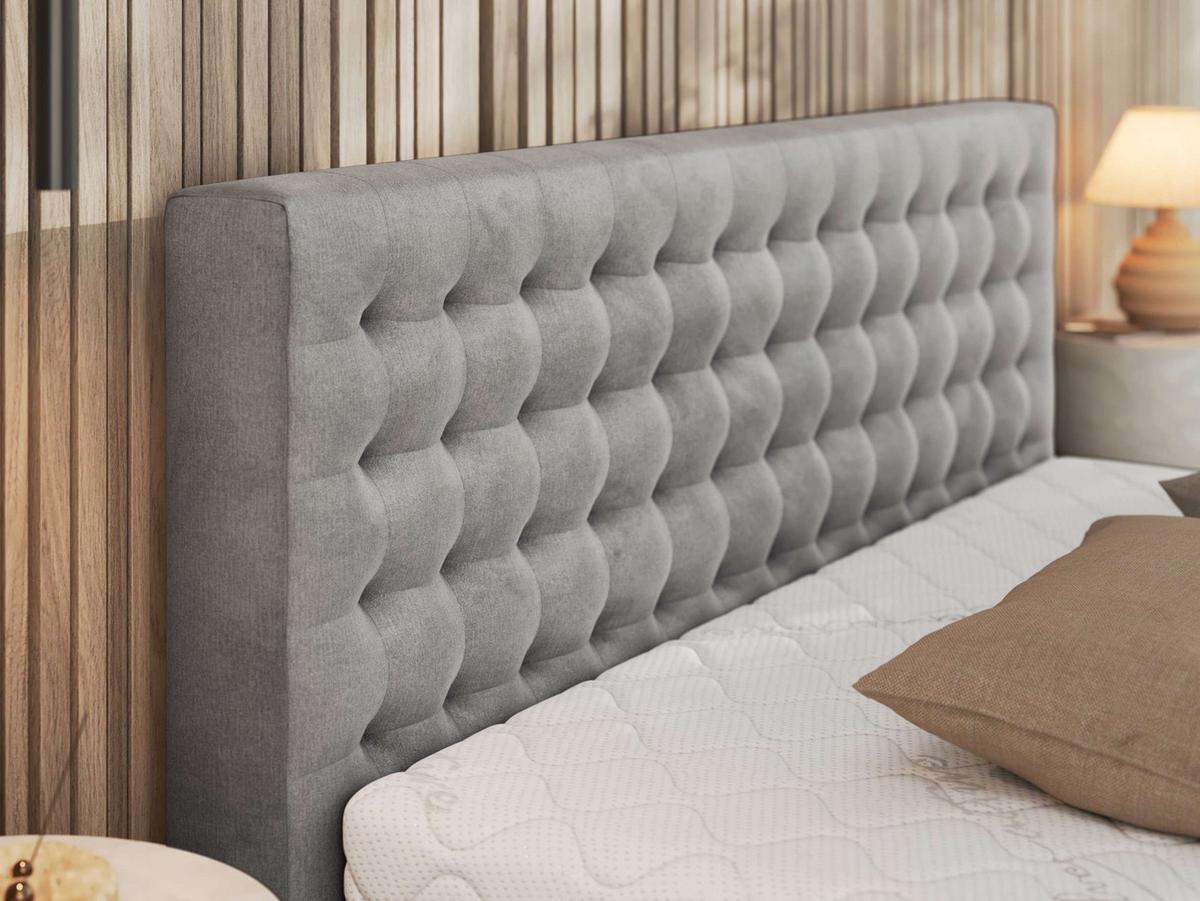 POLSTERBETT PAVO CLASSIC 180/200 - Hellgrau Velvet - Multipocket-Matratze - Hellgrau, Textil (180/200cm) - MKS