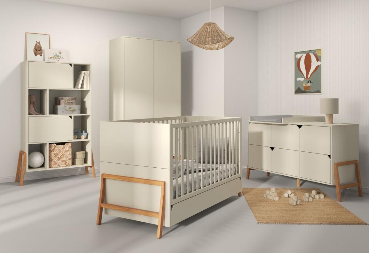KINDERKLEIDERSCHRANK Lotta, 2-türig – ideal für das Kinderzimmer Beige - Beige, Holzwerkstoff (117/199/50cm) - RAUMHIRSCH FURNITURE