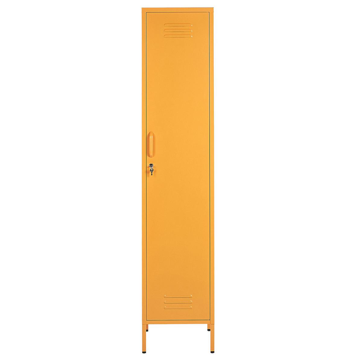GARDEROBENSCHRANK Stahl gelb 5 Fächer abschließbar Frome - Gelb/Orange, Metall (38/185/50cm) - Beliani