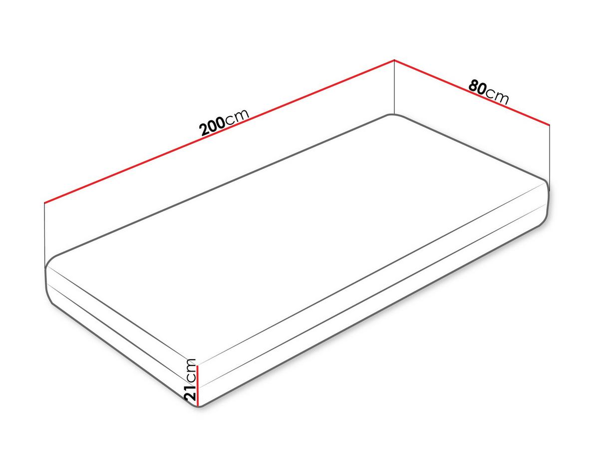 SCHAUMSTOFFMATRATZE Neptun 21 cm - Weiß, Textil (80/200cm) - MIRJAN24
