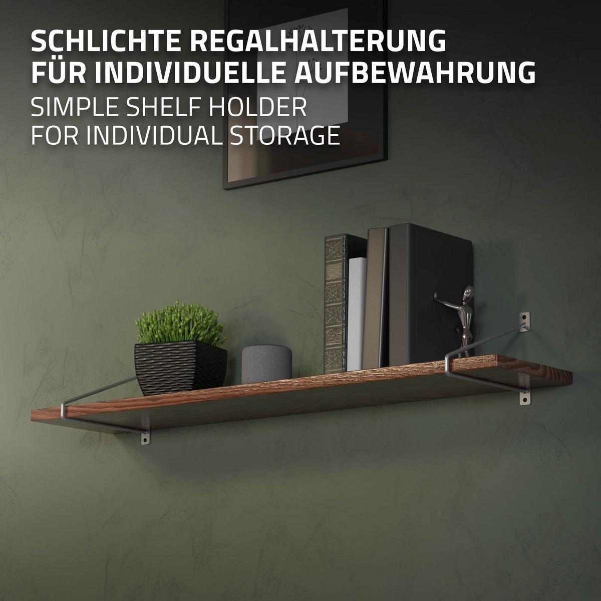 REGALHALTERUNG 2er Set 265mm Silber - Silberfarben, Metall (2.3/18/26.5cm) - ML-DESIGN