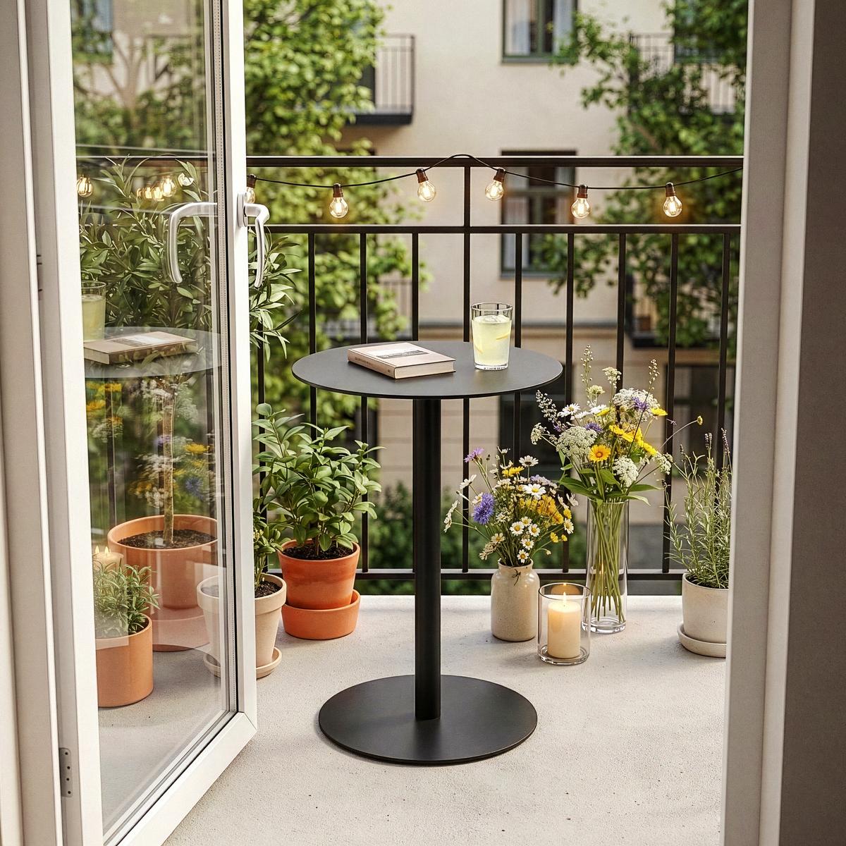 BEISTELLTISCH Nastätten - Schwarz, Metall (40/40/50cm) - [en.casa]