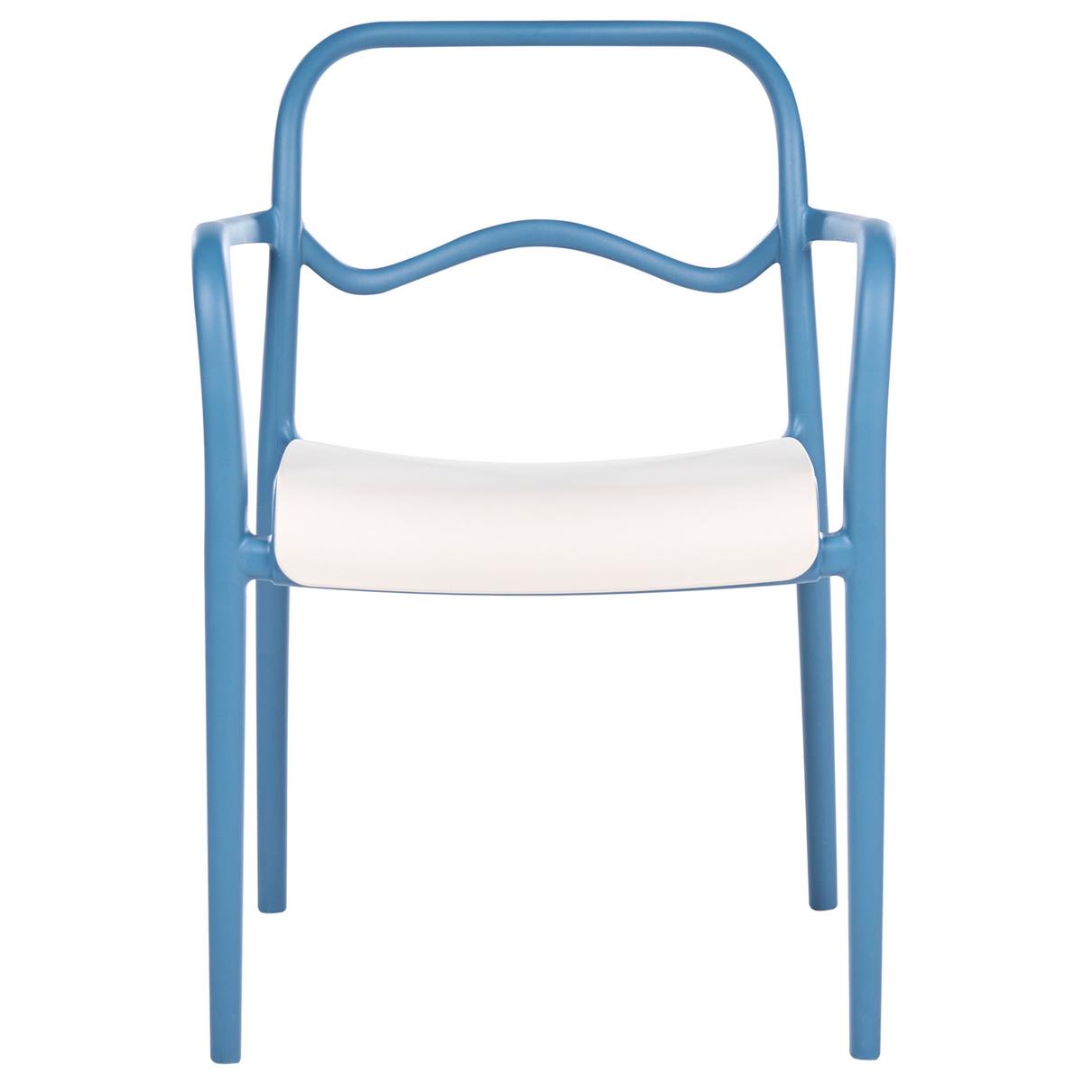 GARTENSTUHL 2er Set Kunststoff Blau Thasos - Blau, Kunststoff (57/80/57cm) - Beliani