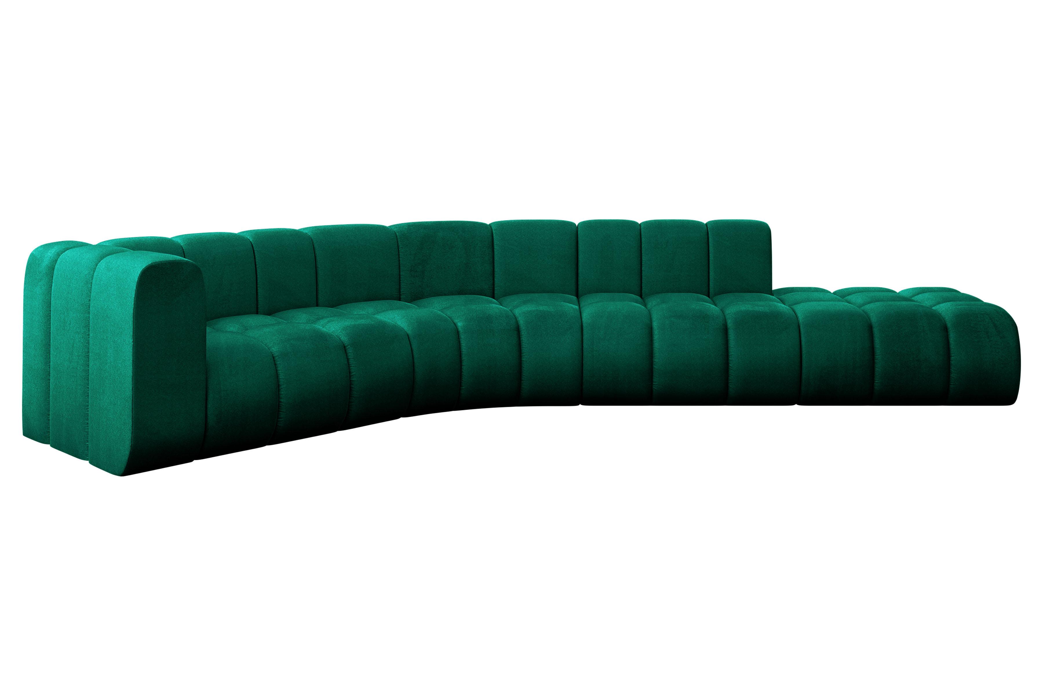 ECKSOFA modulares Sofa Tilmo-L1 - 399x194x70 cm Grün - Dunkelgrün, Holzwerkstoff/Textil (399/194cm) - ALTDECOR