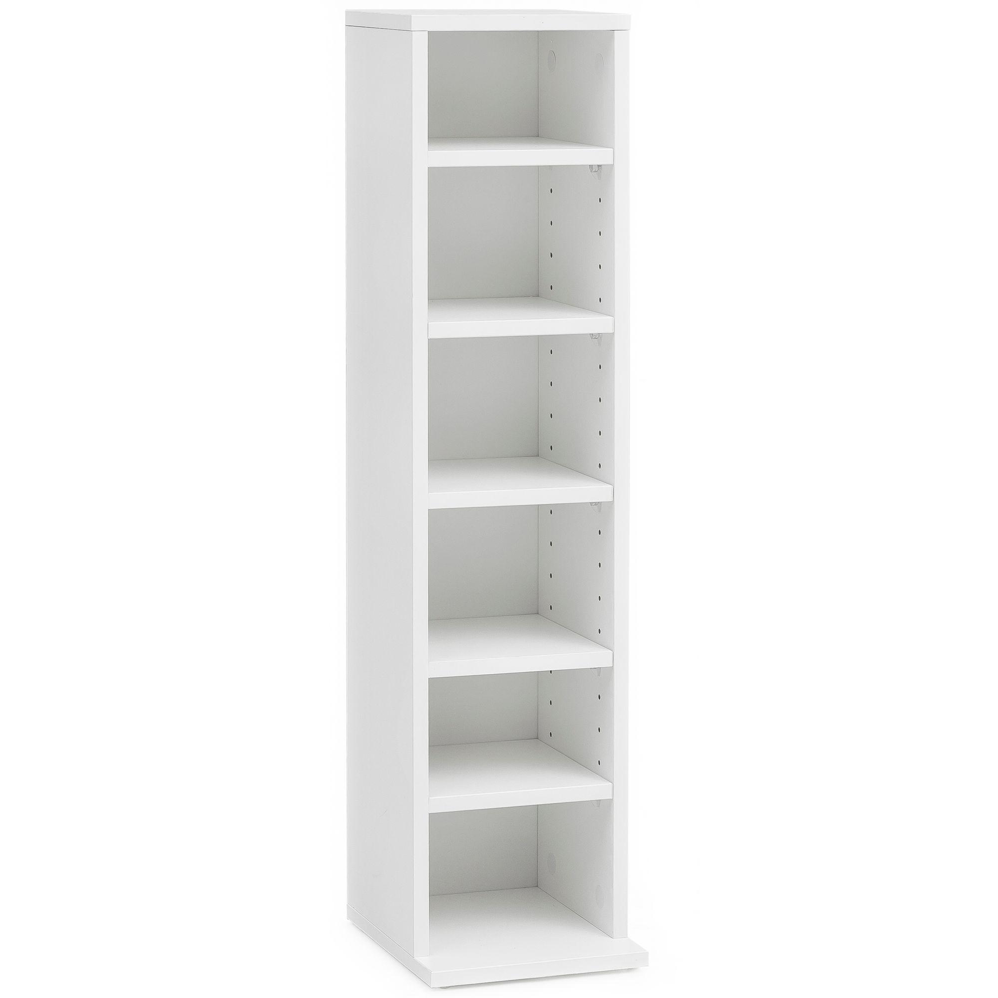 CD-REGAL – Holz, 6 Fächer, modern - Weiß, Holz (21/90/20cm) - KADIMA DESIGN