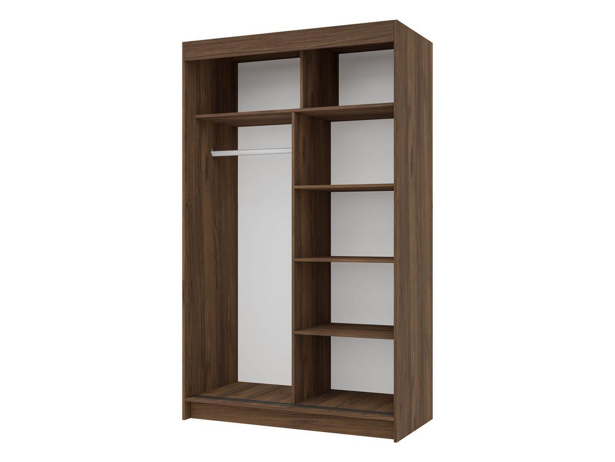 SCHIEBETÜRENSCHRANK Infinity I 120 - Nussbaumfarben/Schwarz, Holzwerkstoff/Kunststoff (120/200/58cm) - MIRJAN24