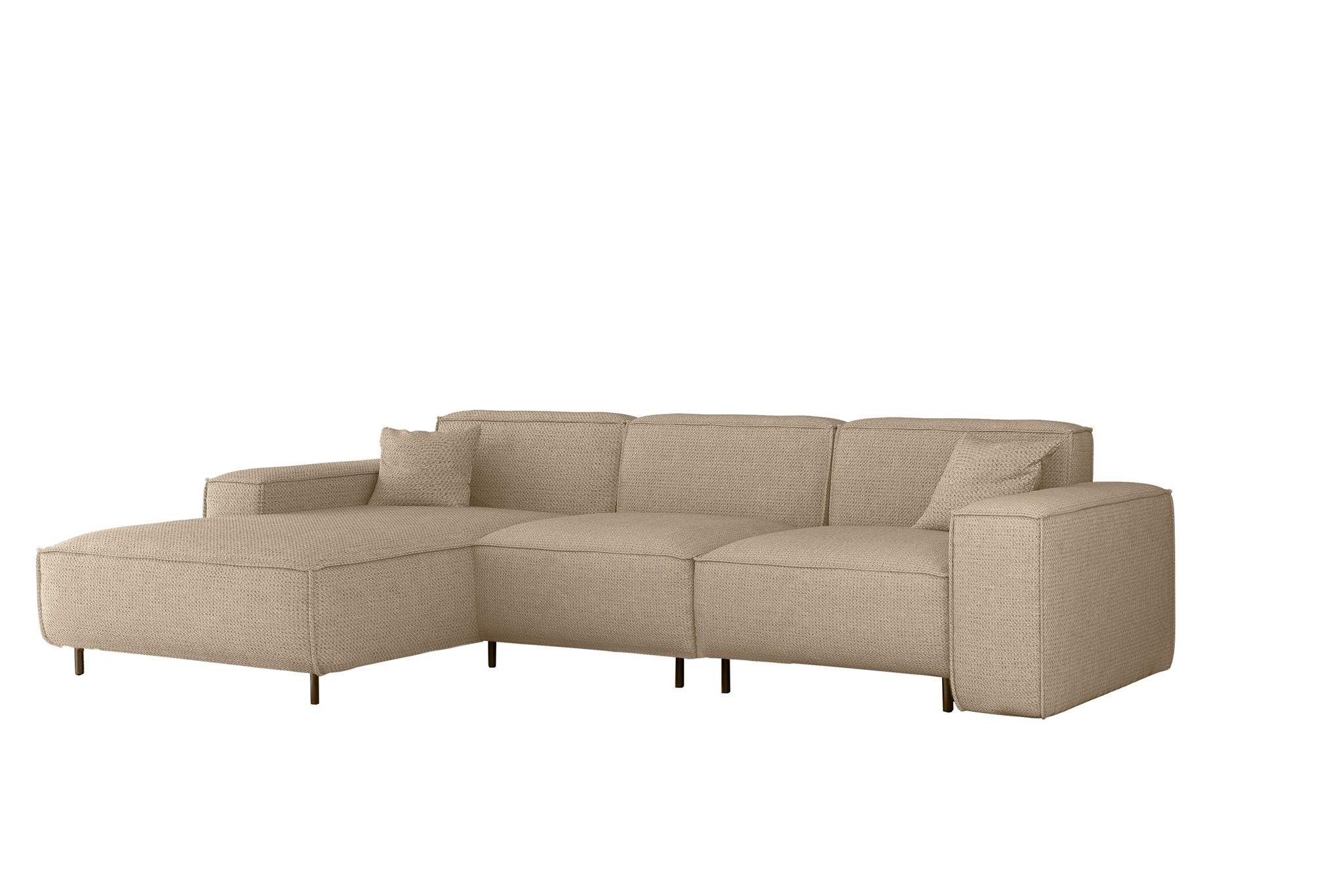 ECKSOFA Gloria In Artico - Beige, Holzwerkstoff/Textil (165/266cm) - Fun Möbel