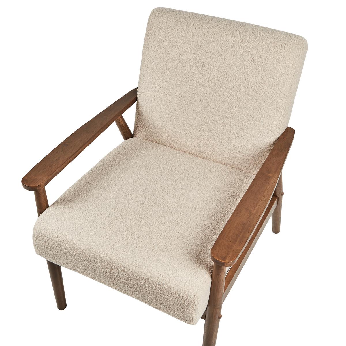 SESSEL Bouclé Dunkelbraun/Beige Esrum - Beige, Textil (62/79/80cm) - Beliani