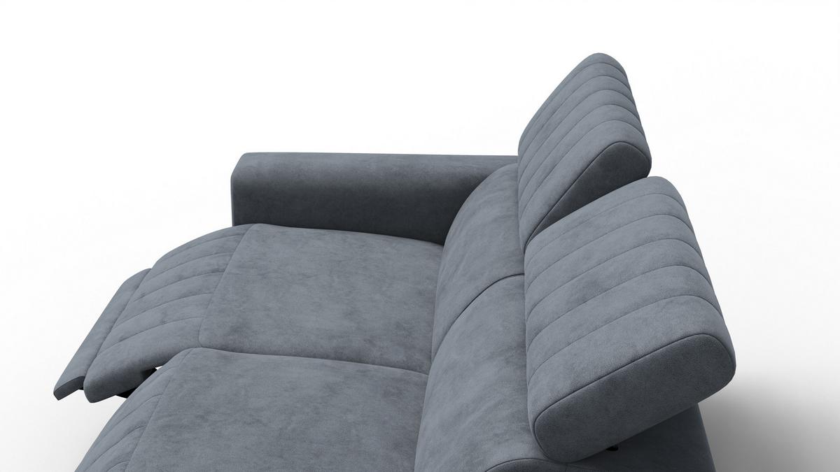 RELAXSOFA NORDEL 3-Sitzer, dunkelgrau - Dunkelgrau/Schwarz, Holz/Textil (194/80/105cm) - Wozimo