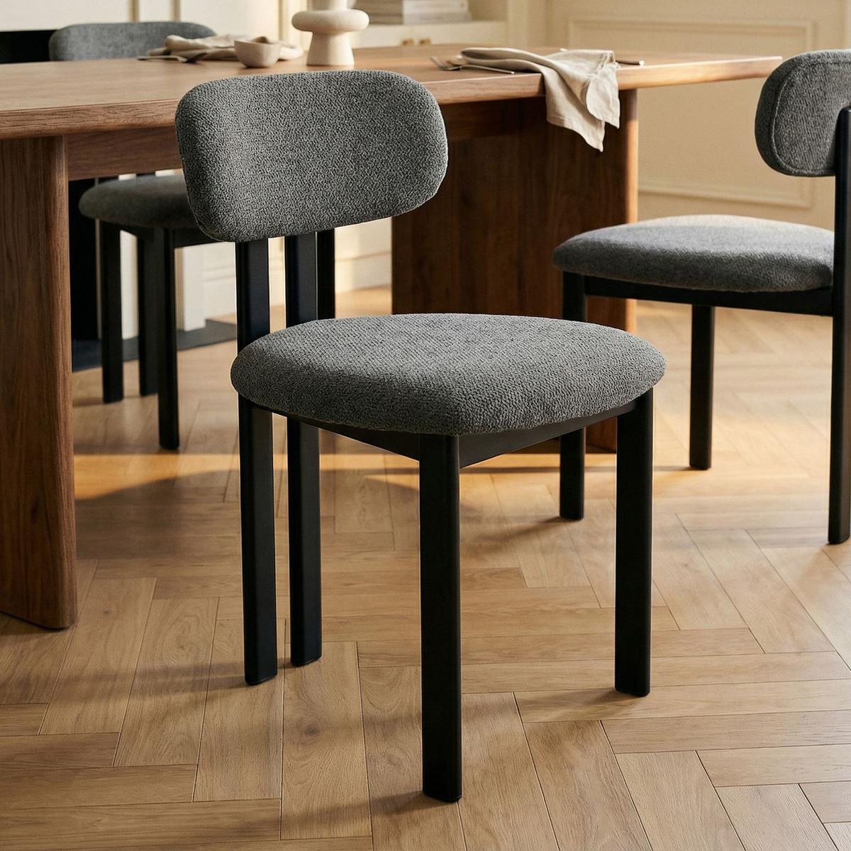 ESSZIMMERSTUHL FRANCA 2er-Set dunkelgrau - Dunkelgrau, Textil (51/80/53cm) - IDIMEX