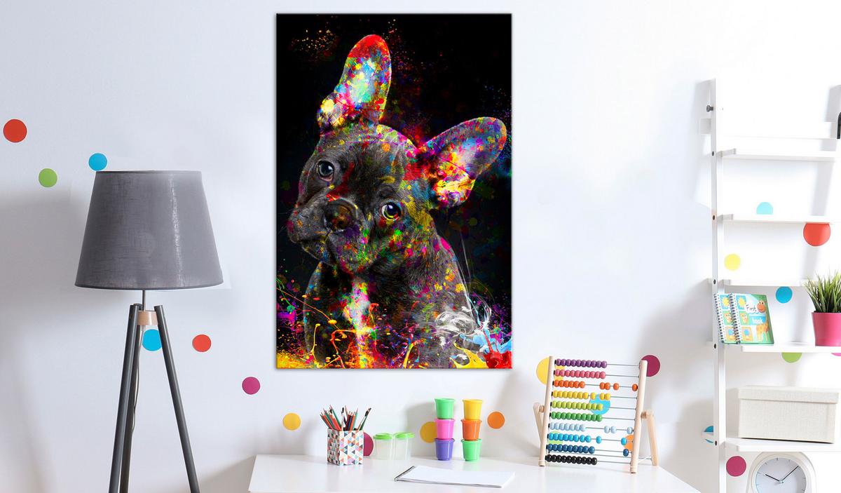 KUNSTDRUCK Schwarz 80/120 cm - Multicolor/Schwarz, Textil (80/120cm) - KUNSTLOFT