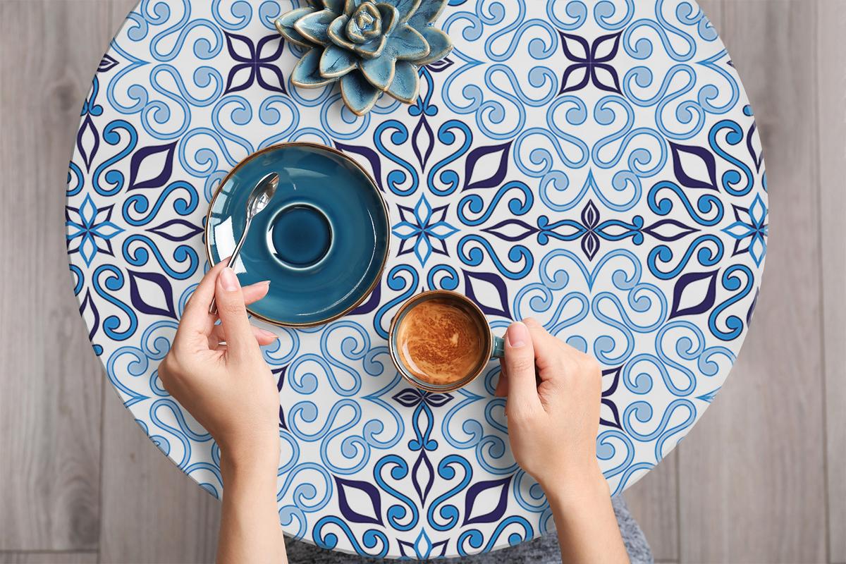 MÖBELAUFKLEBER 100x50 cm Arabisches Muster - Blau, Kunststoff (100/50/50cm) - TULUP