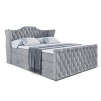 BOXSPRINGBETT VILA-Z KING - 140x200 - H3/H4 - Grau - Grau, Holzwerkstoff (140/200cm) - ALTDECOR