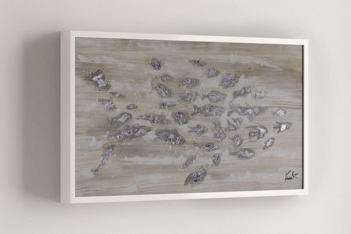 ACRYLBILD HANDGEMALT 100/50 cm - Beige, Holz/Textil (100/50cm) - KUNSTLOFT